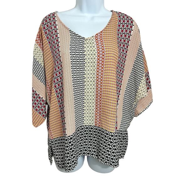 Forever 21 Boho Loose Blouse Sz Small Dolman 3/4 Sleeve Bohemian Top - Picture 2 of 5